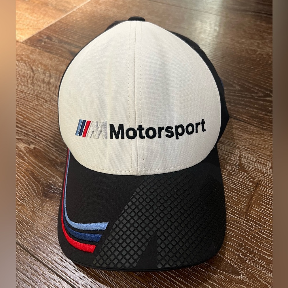 BMW hat Black, Off White, red and blue color one size
